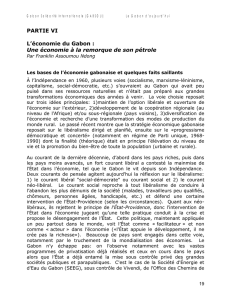 PARTIE VI L`économie du Gabon - Gabon Solidarité Internationale