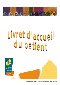 Centre hospitalier Henri Ey - Livret d`accueil du patient – Mars 2015