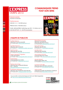 tarifs 2013 LExpress - Les Tarifs de la Presse