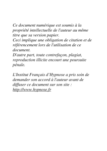 Lire le mémoire - Institut Français d`Hypnose