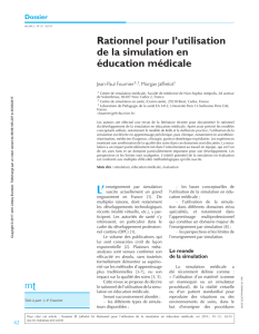 Rationnel pour l`utilisation de la simulation en éducation médicale
