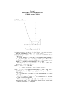 Corrigé Interrogation n 6 de Mathématiques MAT112, groupe PHG-S1