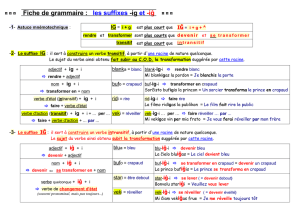 Fiche de grammaire : les suffixes -ig et -iĝ