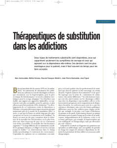 Thérapeutiques de substitution dans les addictions