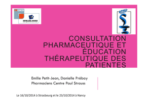 Consultation pharmaceutique et éducation thérapeutique
