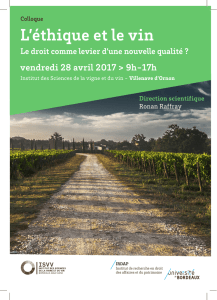 L`éthique et le vin - Barreau de Bordeaux