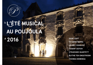 Saison 2016 - L`Été Musical au Poujoula 2016