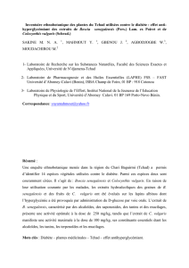 Inventaire ethnobotanique des plantes du Tchad utilisées contre le