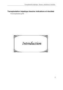 Transplantation hépatique : indications et résultats