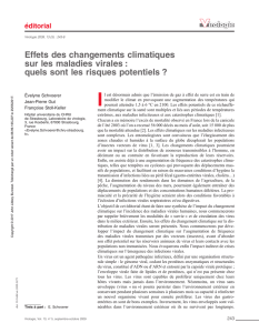 Effets des changements climatiques sur les maladies virales : quels