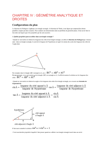 GÉOMÉTRIE ANALYTIQUE ET DROITES