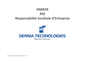 ANNEXE RSE Responsabilité Sociétale d`Entreprise