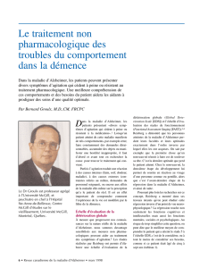 Le traitement non pharmacologique des troubles du comportement