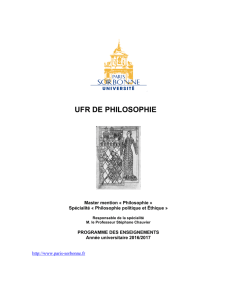 Philosophie politique et éthique - Université Paris