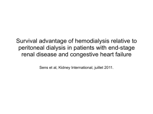 Survival advantage of hemodialysis relative to peritoneal dialysis in