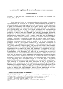 La philosophie hégélienne de la nature face aux savoirs empiriques