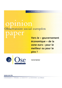 Vers le « gouvernement économique » de la zone euro : pour le