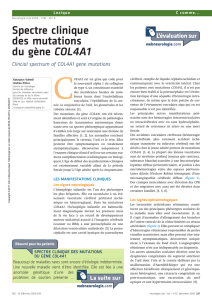 Spectre clinique des mutations du gène COL4A1