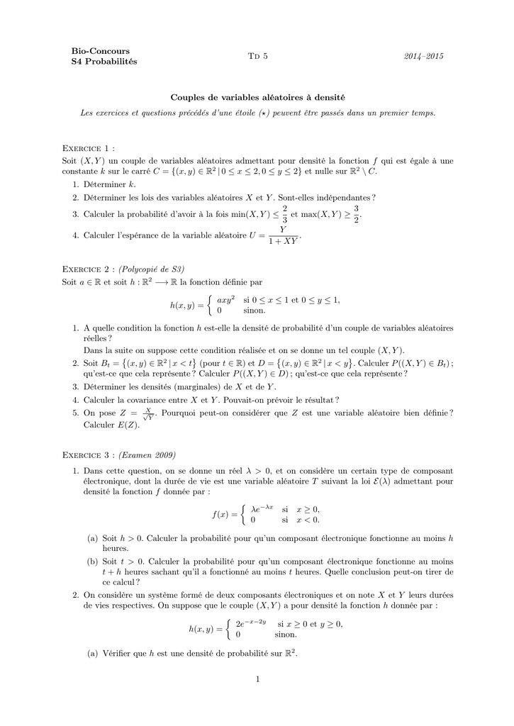 Bio Concours Td 5 14 15 S4 Probabilites Couples De