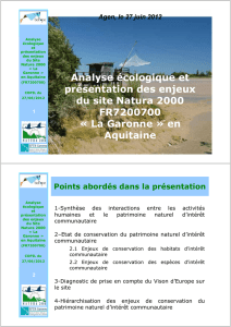Analyse écologique et présentation des enjeux du site Natura 2000
