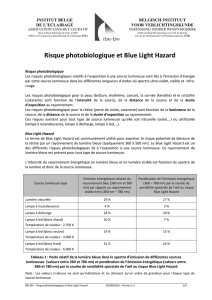 Risque photobiologique et Blue Light Hazard - IBE-BIV