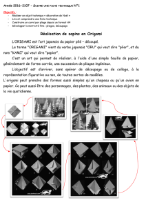 Réalisation de sapins en Origami