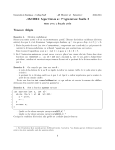 J1MI2013: Algorithmes et Programmes: feuille 3 Travaux