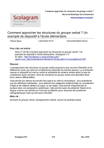 Comment approcher les structures du groupe verbal