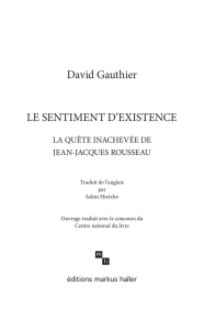 David Gauthier LE SENTIMENT D`EXISTENCE