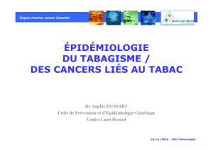 Epidémiologie du tabagisme / cancers du poumon