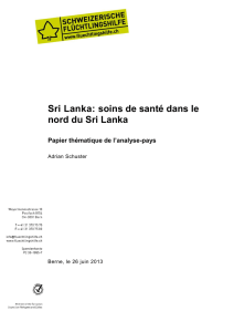 Sri Lanka: soins de santé dans le nord du Sri Lanka