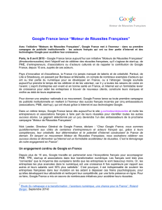 Google France lance “Moteur de Réussites Françaises”