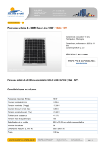 Panneau solaire LUXOR Solo Line 10W / 10Wc 12V