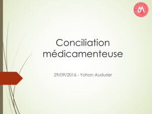 Conciliation médicamenteuse 2016