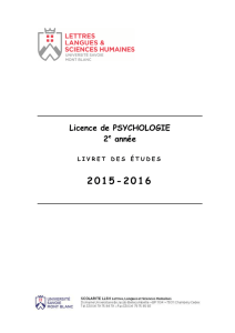 Livret des Etudes L2 Psychologie 2015-2016 Fichier