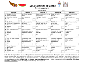 menu service de garde Jouvence 2014-2015