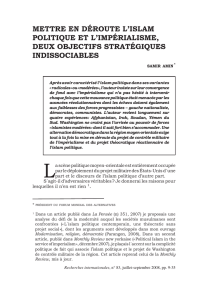 mettre en déroute l`islam politique et l`impérialisme, deux objectifs