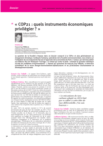 16 « COP21 : quels instruments économiques privilégier