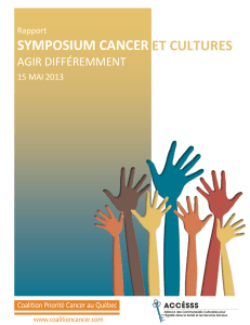 Rapport du symposium Cancer et cultures tenu en primeur