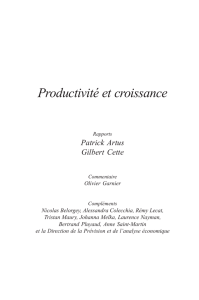 Productivité et croissance - Conseil d`Analyse Economique