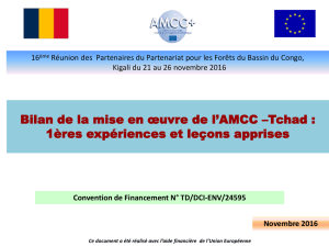 Focus sur le plan de formation du projet AMCC –Tchad