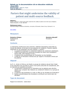 Factors that might undermine the validity of patient and multi