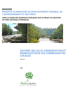Position de Nature Québec : réserves de biodiversité de la Côte-Nord