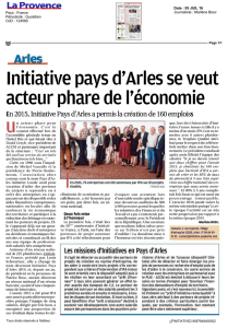 Initiative pays d`Arles se veut acteur phare de l`économie