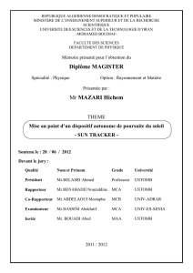 Mise au point d`un dispositif autonome de poursuite du soleil