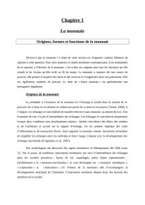 Chapitre 1 La monnaie