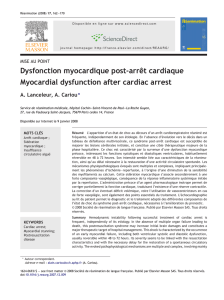 Dysfonction myocardique post-arrêt cardiaque Myocardial