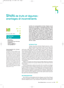 Shotsde fruits et légumes : avantages et inconvénients