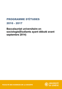Baccalauréat universitaire en sociologie(Etudiants ayant débuté