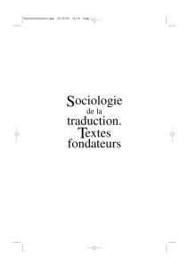 Sociologie traduction. Textes fondateurs